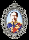 Thailand, Rama V Badge, an oval miniature facing portrait of Chulalongkorn in uniform, wearing badge and star of the Order of Chakri and medals, in op...