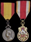 Laos, Order of the Reign, bronze medal, circa 1940; Combat Veteran’s medal, in silver, gilt and red enamel, good very fine or better (2)
Estimate: £7...
