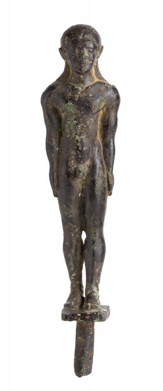LARGE ETRUSCAN BRONZE KOUROS
Late 6th century BC
height cm 17,5

A solid-cas...