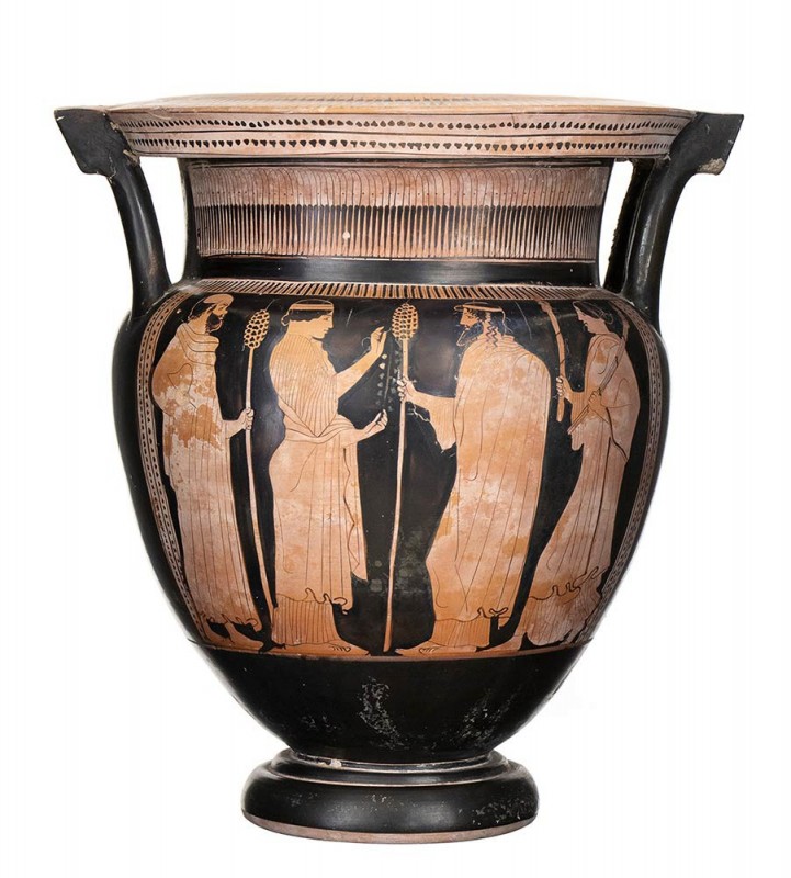 ATTIC RED-FIGURE COLUMN KRATER
Attribuited to the Florence Painter, ca. 460 - 4...