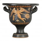 APULIAN RED-FIGURE BELL KRATER WITH EROS
Chevron Group, third quarter of 4th century BC
height cm 22,5; diam. cm 24

Extremelly fine krater, intac...