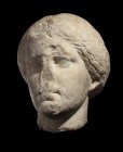 GREEK ATTIC MARBLE HEAD OF A WOMAN
4th century BC
height (head) cm 31; height (stand) cm 12; length cm 17 x 17

Larger than life-size Attic marble...