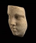 GREEK HELLENISTIC MARBLE PORTRAIT OF A GODDESS
2nd - 1st century BC
height cm 10 (cm 19 with Iron support)

Even if it is preserved only a portion...