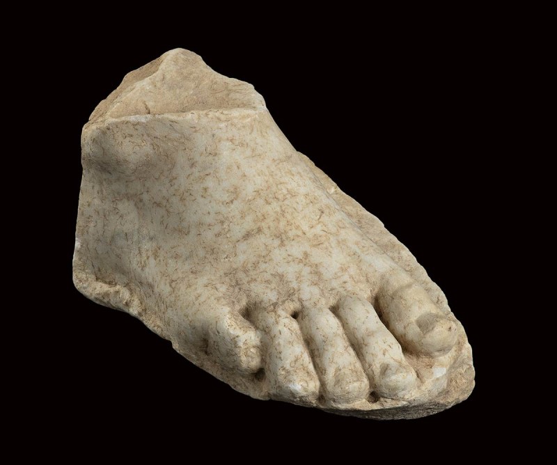 ROMAN MARBLE FOOT
1st century BC - 1st century AD
height cm 9; length cm 18
...