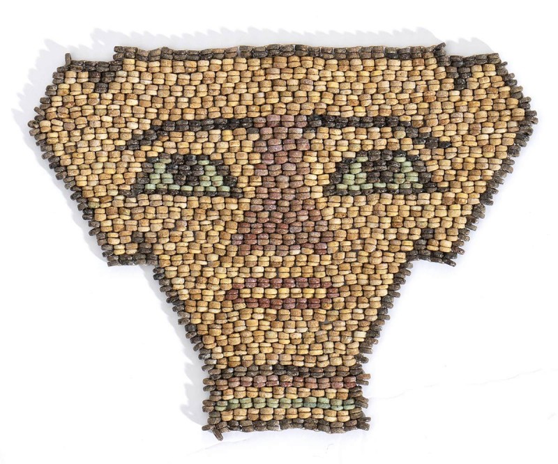 EGYPTIAN MASK IN FAIENCE BEADS
Late Period, ca. 664 - 332 BC
height cm 10; len...