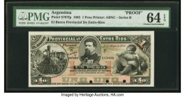 Argentina Banco Provincial de Entre Rios 1 Peso 1.5.1885 Pick S767fp Proof PMG Choice Uncirculated 64 EPQ. Three POCs.

HID09801242017

© 2020 Heritag...