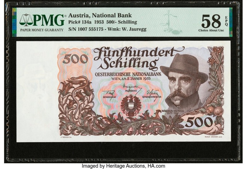 Austria Austrian National Bank 500 Schilling 2.1.1953 Pick 134a PMG Choice About...