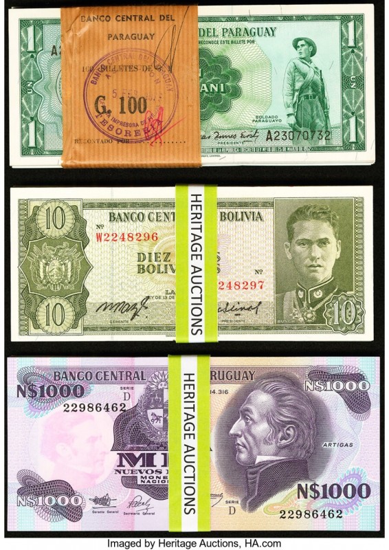 World (Bolivia, Paraguay, Uruguay) Group Lot of 189 Examples About Uncirculated-...