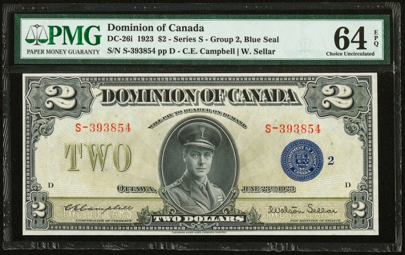 Canada Dominion of Canada $2 23.6.1923 Pick 34i DC-26i PMG Choice Uncirculated 6...