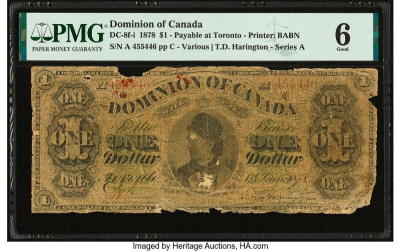 Canada Dominion of Canada $1 1.6.1878 DC-8f-i PMG Good 6. 

HID09801242017

© 20...