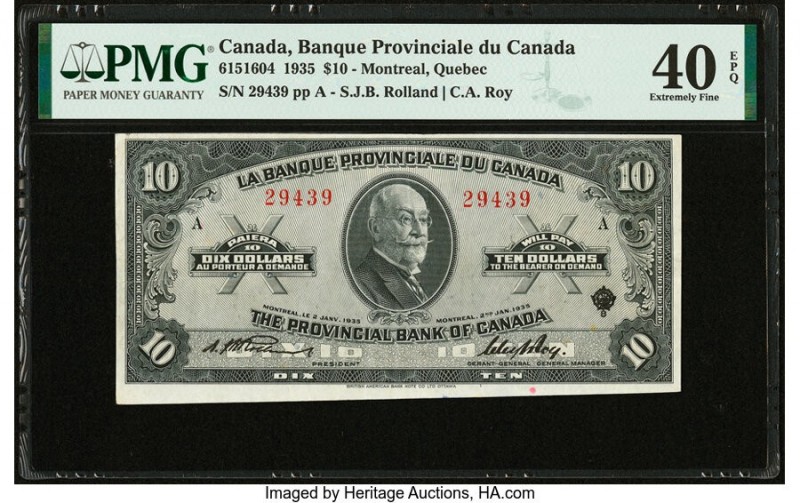 Canada Montreal, PQ- Banque Provinciale du Canada $10 2.1.1935 Ch.# 615-16-04 PM...