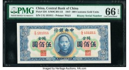Binary Serial Number China Central Bank of China 500 Customs Gold Units 1947 Pick 334 PMG Gem Uncirculated 66 EPQ. 

HID09801242017

© 2020 Heritage A...