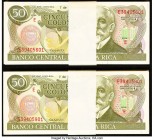 Costa Rica Banco Central de Costa Rica 50; 100 Colones 7.7.1993; 28.9.1993 Pick 257a; 261a 399 Examples Crisp Uncirculated. Several consecutives examp...