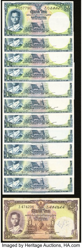 Thailand Group Lot of 46 Examples Very Fine-Crisp Uncirculated. Ink markings on ...