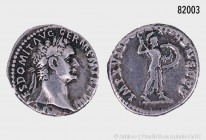 Römischer Kaiserzeit, Domitian (81-96), Denar, Rom. 3,62 g; 18 mm. RIC 190. Aus alter deutscher Sammlung. Sehr schön.