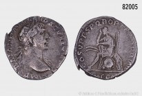 Römische Kaiserzeit, Traian (98-177), Denar, 106, Rom. 2,77 g; 18 mm. RIC 98. Aus alter süddeutscher Sammlung. Sehr schön.