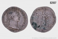 Römische Kaiserzeit, Traian (98-117), Denar, ca. 103-111, Rom. 3,19 g; 18 mm. RIC 128. Aus alter deutscher Sammlung. Sehr schön.