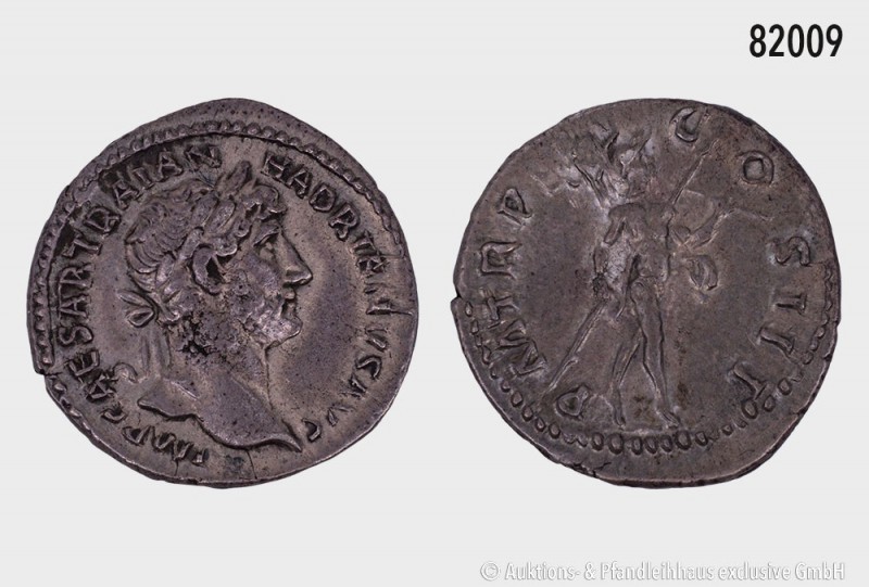 Römische Kaiserzeit, Hadrian (117-138), Denar, ca. 120-121, Rom. Vs. Porträtkopf...