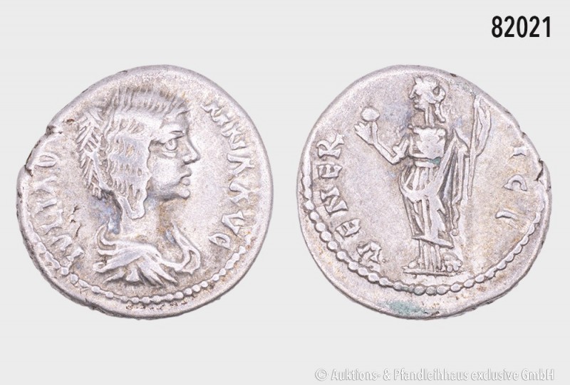 Römische Kaiserzeit, Julia Domna, Denar, Emesa, geprägt unter Septimius Severus ...