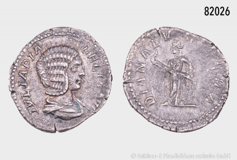 Römische Kaiserzeit, Julia Domna, geprägt unter Caracalla (198-217), Denar, Rom....