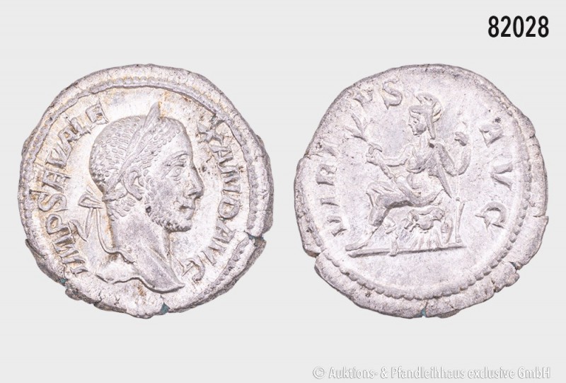 Römische Kaiserzeit, Severus Alexander (222-235), Denar, 230, Rom. Rs. Virtus na...