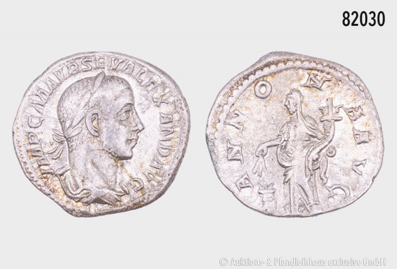 Römische Kaiserzeit, Severus Alexander (222-235), Denar, 226, Rom. Rs. Annona. 2...