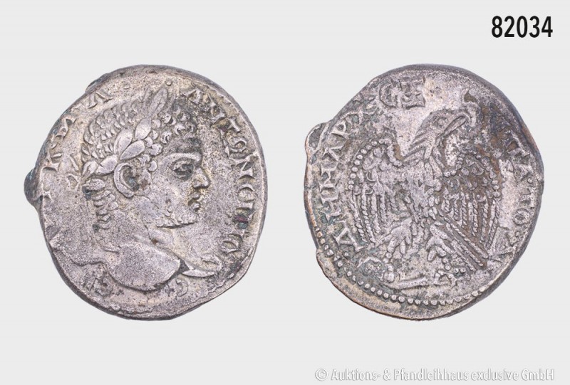 Römische Kaiserzeit, Caracalla (198-217), Billon-Tetradrachme, Antiochia in Syri...