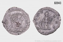 Römische Kaiserzeit, Geta, Denar, ca. 203-208, Rom, geprägt unter Septimius Severus (193-211). Rs. Minerva nach links stehend. 3,11 g; 20 mm. RIC 34. ...