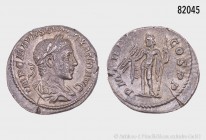 Römische Kaiserzeit, Severus Alexander (222-235), Denar, 222 (1. Emission), Rom. Rs. Jupiter nach links stehend. 3,13 g; 20 mm. RIC IV 5; BMCRE 16. Er...