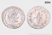 Römische Kaiserzeit, Maximinus I. Thrax (235-238), Denar, 235, Rom. Rs. Providentia nach links stehend. 3,52 g; 20 mm. RIC 13; BMC 16. Aus alter deuts...