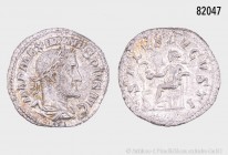 Römische Kaiserzeit, Maximinus I. Thrax (235-238), Denar, 235, Rom. Rs. Salus nach links sitzend. 2,92 g; 20 mm. RIC 14; BMC 21. Aus alter deutscher S...