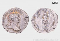 Römische Kaiserzeit, Traian (98-117), Denar, ca. 103-111, Rom. Rs. Roma nach links stehend. 3,12 g; 21 mm. RIC 115; C. 68. Aus alter deutscher Sammlun...
