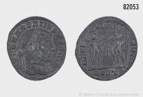 Römische Kaiserzeit, Maxentius (306-312), Follis, ca. 309-312, Ostia. Rs. Castor und Pollux. 7,16 g; 26 mm. RIC 35; C. 5. Aus alter deutscher Sammlung...