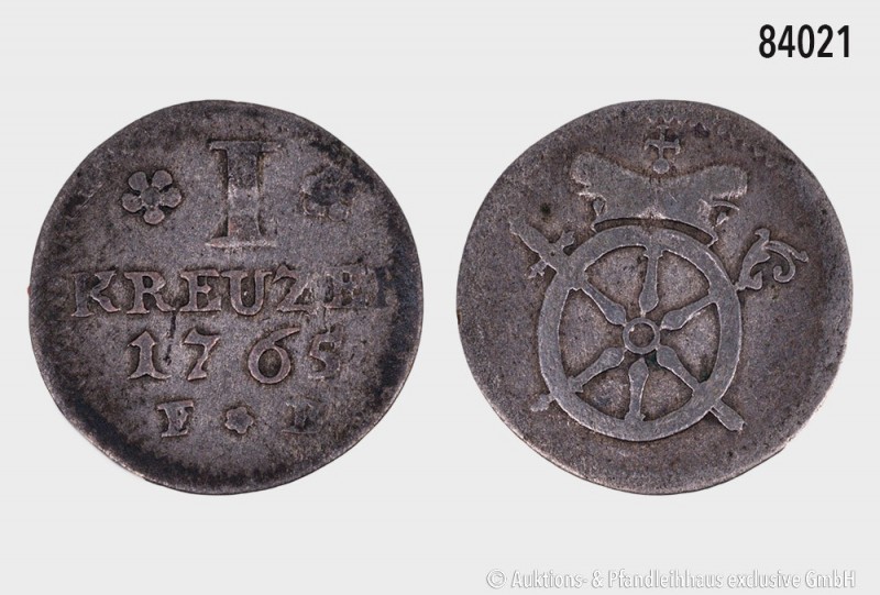 Mainz, Erzbistum. Emmerich Joseph von Breidbach (1763-1774). Kreuzer 1765 FB, Ma...