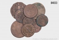 Mainz, Stadt, unter französischer Besatzung (1792-1793) Konv. 9 Münzen, je 3 St. 1, 2 und 5 Sols 1793. Aus alter deutscher Sammlung. Sehr schön bis fa...