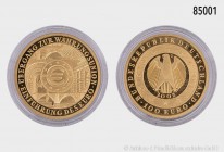 BRD, 100 Euro 2002 J, Währungsunion. 999,9er Gold (1/2 Unze Feingold). 15,55 g; 28 mm. AKS 321; Jaeger 493. In Original-Etui, verkapselt, mit Echtheit...