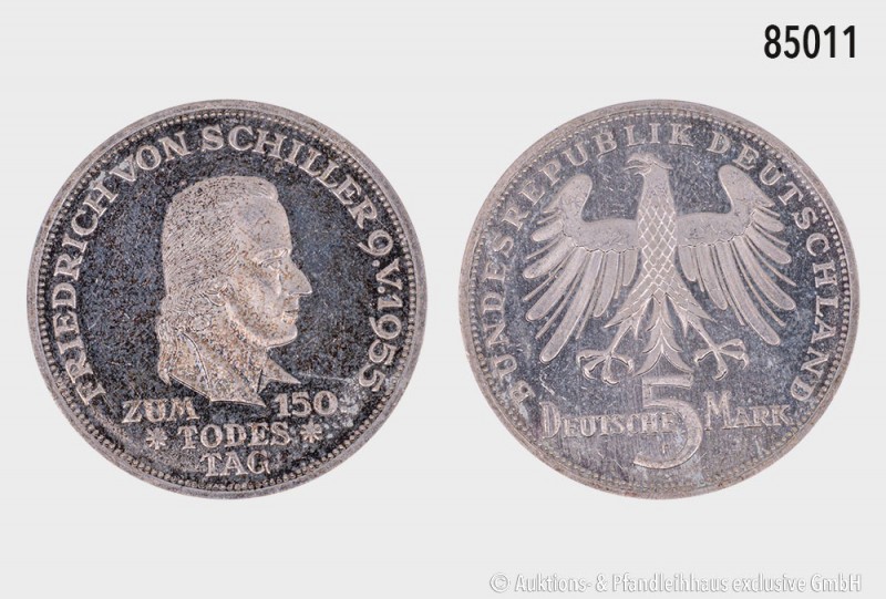 Bundesrepublik Deutschland, 5 DM 1955 F, anlässlich des 150. Todestages von Frie...