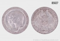 Preußen, Wilhelm II. (1888-1918), 3 Mark 1910 A, auf die Hundertjahrfeier der Universität Berlin. 900er Silber. 16,65 g; 33 mm. Vorzüglich/fast Stempe...