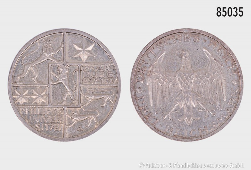 Weimarer Republik, 3 Reichsmark 1927 A, anlässlich des 400-jährigen Jubiläums de...