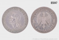 Drittes Reich, 5 Reichsmark 1934 F, auf den 175. Geburtstag Friedrich Schillers. 13,7 g; 29 mm. AKS 71; Jaeger 359. Vorzüglich mit leichtem Stempelgla...