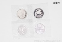 BRD, Konv. 28 Gedenkmünzen 5 DM (14 x in Silber und 14 x in Cu/Ni). Jeweils in originaler Folie verscheißt, PP.