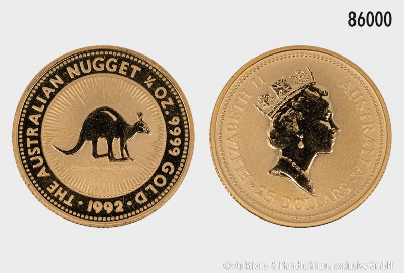 Australien, The Australian Nugget, 1/4 Unze Feingold (999,9er Gold); 7,81 g; 20 ...