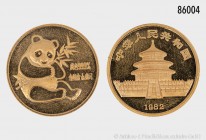 China, Panda 1982, 1/10 Unze Feingold, 999er Gold. 3,13 g; 18 mm. Schön 46. PP.