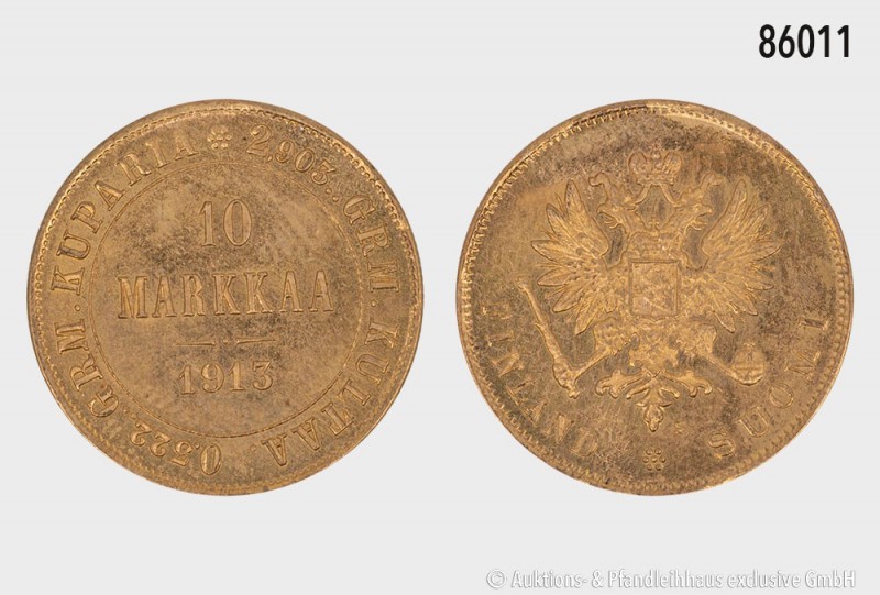 Finnland (unter russischer Herrschaft), Nikolaus II. (1894-1917), 10 Markkaa 191...