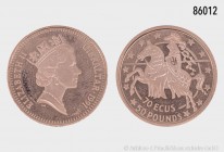 Gibraltar, 50 Pfund (70 Ecus) 1991. 500er Gold. 6,22 g (Feingewicht 3,11 g); 22 mm. Schön 113. Stempelglanz.
