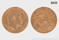 Großbritannien, Edward VII. (1901-1910), 1/2 Sovereign 1909. 900er Gold. 3,99 g; 19 mm. Vorzüglich.