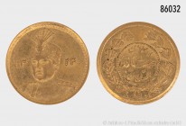 Persien (Iran), Schah Ahmed (1909-1925), 1/5 Toman (2000 Dinars). 900er Gold. 0,57 g; 13 mm. Schön 54. Vorzüglich.
