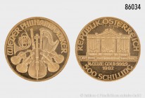 Österreich, Wiener Philharmoniker, 500 Schilling 1992, 1/4 Unze Feingold (999,9er Gold). 7,78 g, 22 mm. Stempelglanz.