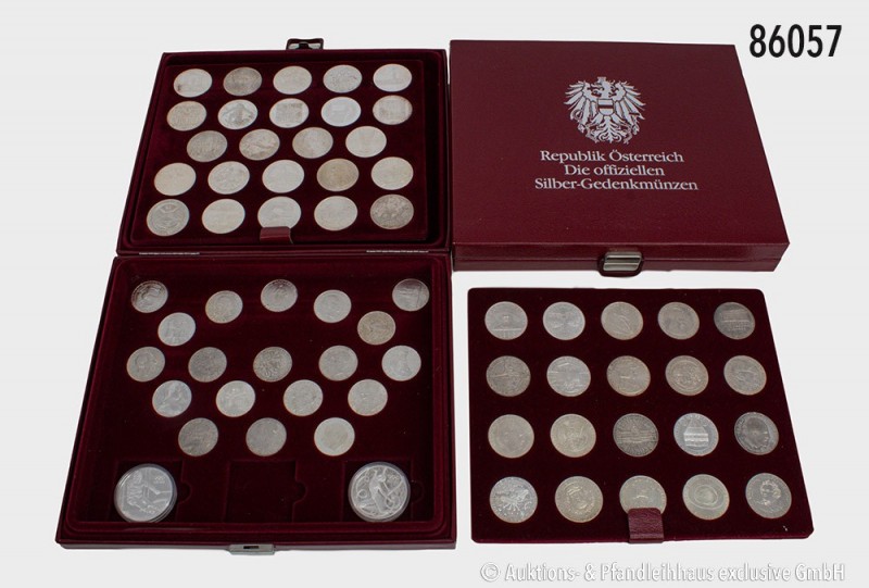 Österreich, Sammlung von 65 Silbergedenkmünzen (25-200 Schilling), über 800 g Fe...