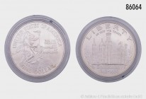 USA, 1 Dollar 1996, 150 Jahre Smithsonian Institution. 900er Silber. Denver. 26,73 g; 35 mm. Schön 276. Selten. Auflage 31.320 Exemplare. Stempelglanz...